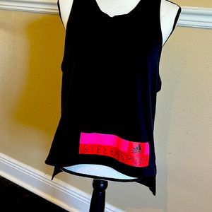 Stella McCartney made for Adidas running/workout tank black with sporty design.
